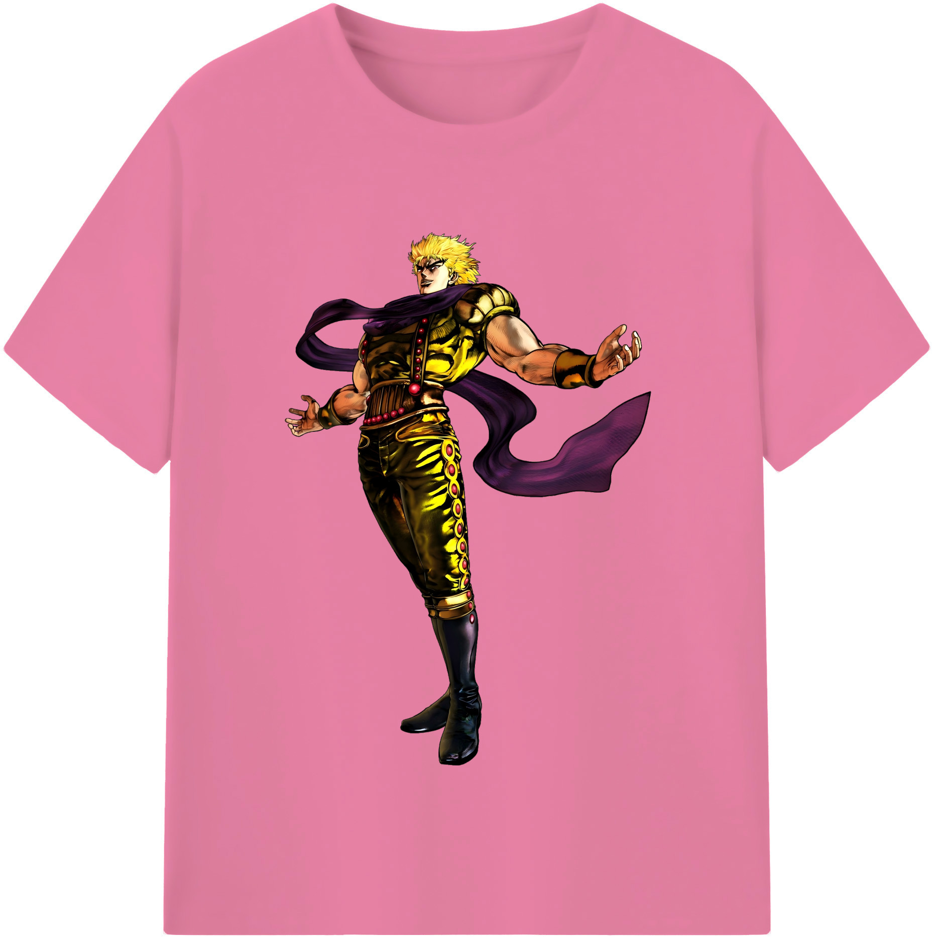 （画像用） ジョジョの奇妙な冒険 ディオ?ブランドー JoJo's Bizarre Adventure Dio Brando 綿100％半袖Tシャツ（フロントプリント）